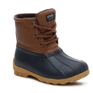 Sperry Brown and Navy Kids Duck Boot